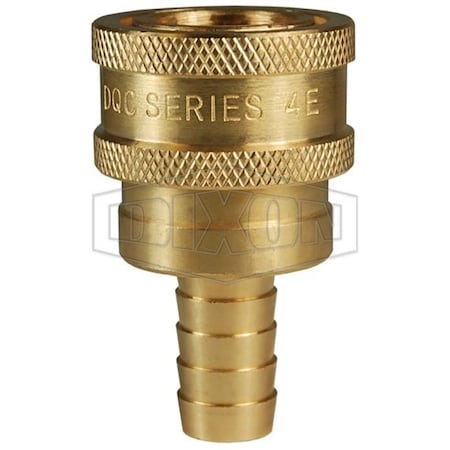 Dixon E Series Straight Through Interchange Hose Coupling, 1/4 in Nominal, Hose, Brass, Domestic 2ES2-B
